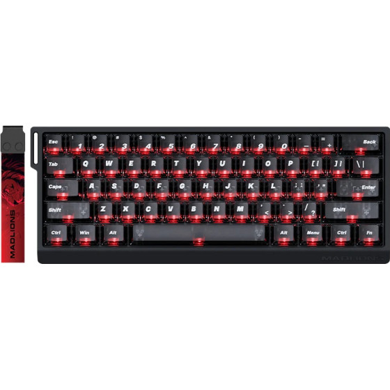 Madlions Professional Gaming Mechanical Keyboard Mad 60 He Flagship V2 - 8K, Magnetic Amber Pro Switches - Black - (MAD-60-HE-V2-FS-MS-BK)