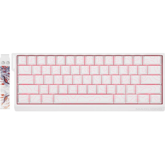 Madlions Professional Gaming Mechanical Keyboard Mad 60 He Flagship V2 - 8K, Magnetic Amber Pro Switches - White - (MAD-60-HE-V2-FS-MS-WH)