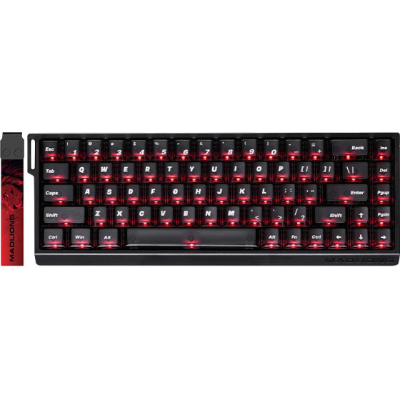 Madlions Professional Gaming Mechanical Keyboard Mad 68 He Flagship V2 - 8K, Magnetic Amber Pro Switches - Black - (MAD-68-HE-V2-FS-MS-BK)