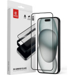 Crong 3D Armour Glass - 9H Tempered Full Glue Glass For Iphone 16 / Iphone 15 + Installation Frame - (CRG3DAGIP1661)