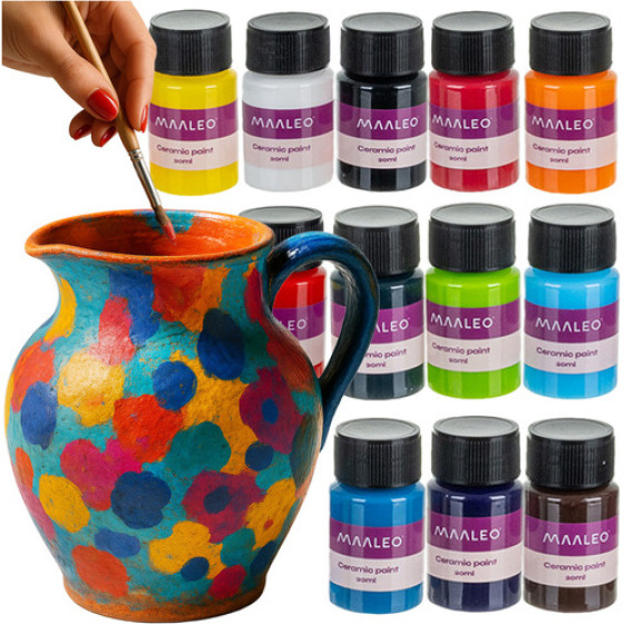Maaleo Paints for Glass and Ceramics 12 Colors 26296 - (18599-0)