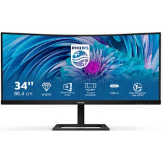 Philips E Line 346E2CUae Qhd Va Curved Monitor 34'' With Speakers - (346E2CUAE/00)