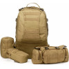 EXTRALINK Military Backpack Tactical 4-in-1 School Travel Survival Bag 50L MIL-668 - (EX.37049)