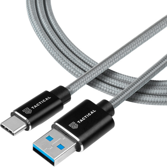 Tactical Fast Rope Kevlar Cable USB-A/USB-C 0.3m Grey - (57983104165)