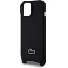 Lacoste Iconic Petit Pique Crossbody Strap Woven Logo Case for iPhone 15 Black - (LCHCP15SSPVCK)