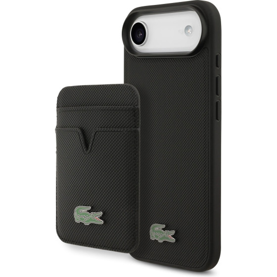 Lacoste Iconic Petit Pique MagSafe Case + Wallet for iPhone Air Black - (LCHMBWP17MPLAK)