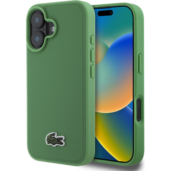 Lacoste Iconic Petit Pique Woven Logo MagSafe Case for iPhone 16 Green - (LCHMP16SPVCN)