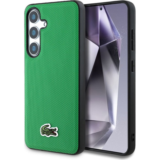 Lacoste Iconic Petit Pique Woven Logo MagSafe Case for Samsung Galaxy S25 Green - (LCHMS25SPVCN)