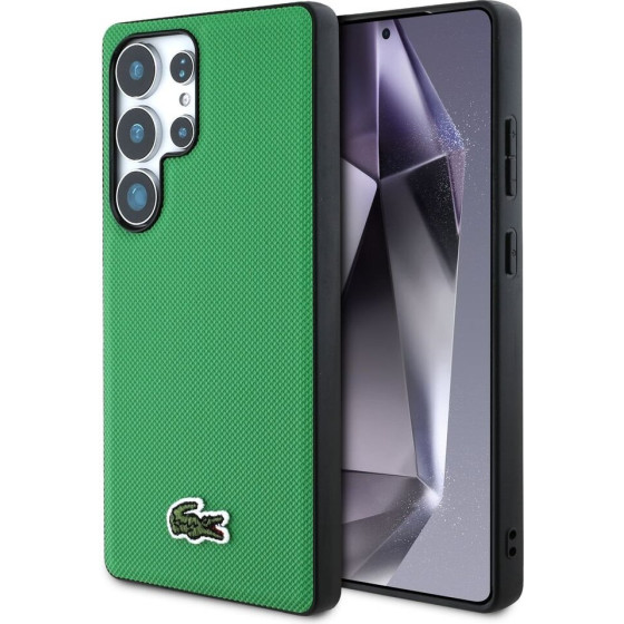 Lacoste Iconic Petit Pique Woven Logo MagSafe Case for Samsung Galaxy S25 Ultra Green - (LCHMS25LPVCN)
