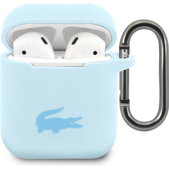 Lacoste Liquid Silicone Glossy Printing Logo Case for AirPods 1/2 Blue - (LCA2SLB)