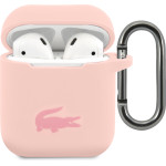 Lacoste Liquid Silicone Glossy Printing Logo Case for AirPods 1/2 Pink - (LCA2SI)
