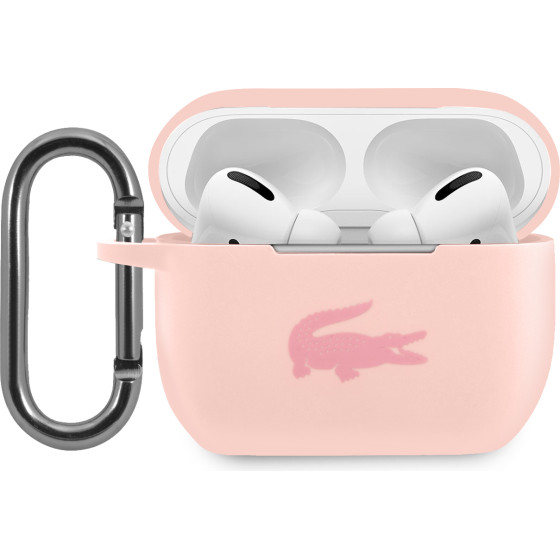 Lacoste Liquid Silicone Glossy Printing Logo Case for AirPods Pro Pink - (LCAPSI)