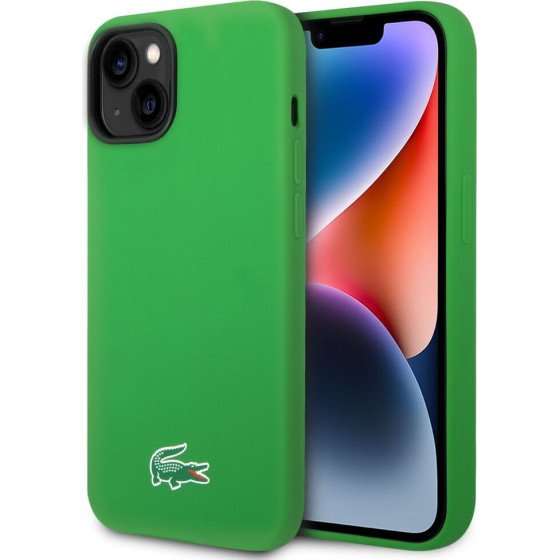 Lacoste Liquid Silicone Microfiber Croc Logo MagSafe Case for iPhone 13/14/15 Green - (LCHMP14SSLON)