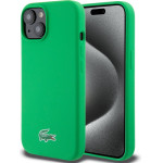 Lacoste Liquid Silicone Microfiber Croc Logo MagSafe Case for iPhone 15 Green - (LCHMP15SSLON)