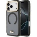 Lacoste PC/TPU Frosted Finish Gold Logo MagSafe Case for iPhone 17 Pro Black - (LCHMP17LUFWAK)