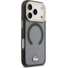 Lacoste PC/TPU Frosted Finish Gold Logo MagSafe Case for iPhone 17 Pro Black - (LCHMP17LUFWAK)