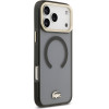 Lacoste PC/TPU Frosted Finish Gold Logo MagSafe Case for iPhone 17 Pro Max Black - (LCHMP17XUFWAK)