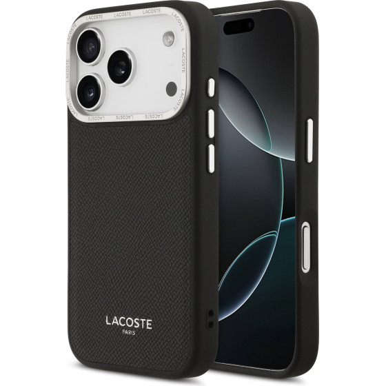 Lacoste PU Leather Champs Elysees MagSafe Case for iPhone 17 Pro Black - (LCHMP17LPCESK)