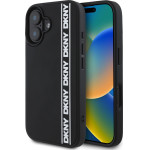 DKNY 3D Rubber Repeat Logo Line Case for iPhone 16 Black - (DKHCP16S3DVSDLK)