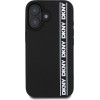 DKNY 3D Rubber Repeat Logo Line Case for iPhone 16 Black - (DKHCP16S3DVSDLK)