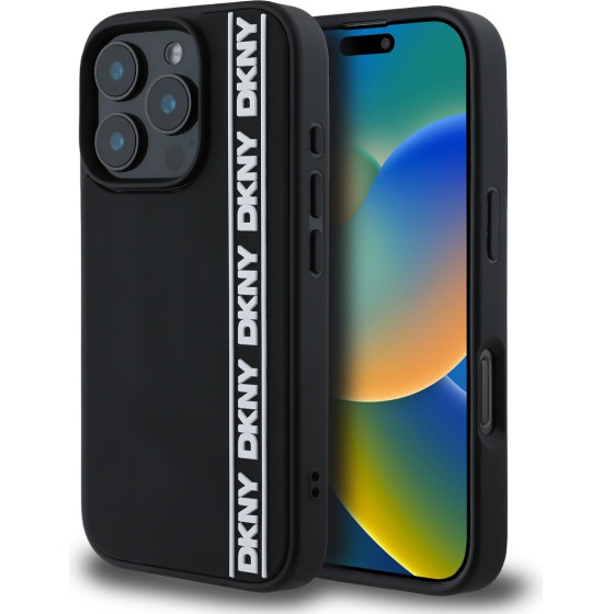 DKNY 3D Rubber Repeat Logo Line Case for iPhone 16 Pro Max Black - (DKHCP16X3DVSDLK)