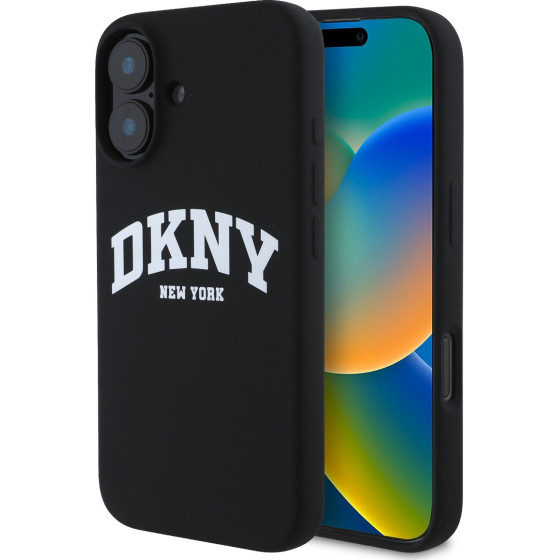 DKNY Liquid Silicone Arch Logo MagSafe Case for iPhone 16 Plus Black - (DKHMP16MSNYACH)
