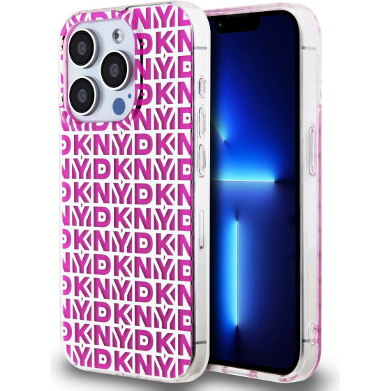 DKNY PC/TPU Repeat Pattern Case for iPhone 15 Pro Max Pink - (DKHCP15XHOPECP)