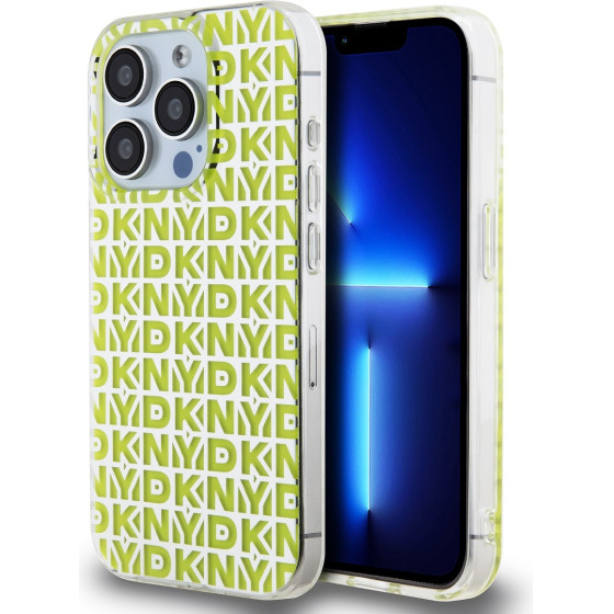 DKNY PC/TPU Repeat Pattern Case for iPhone 15 Pro Yellow - (DKHCP15LHOPECY)