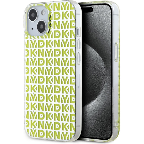 DKNY PC/TPU Repeat Pattern Case for iPhone 15 Yellow - (DKHCP15SHOPECY)