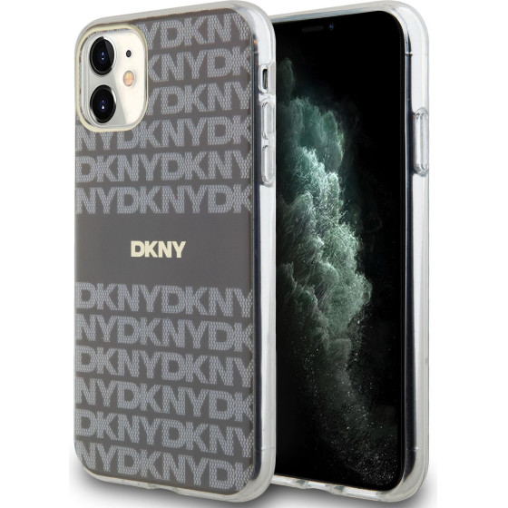DKNY PC/TPU Repeat Pattern Tonal Stripe Magsafe Case for iPhone 11 Beige - (DKHMN61HRHSEE)