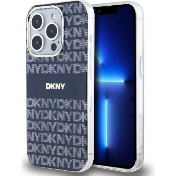 DKNY PC/TPU Repeat Pattern Tonal Stripe Magsafe Case for iPhone 13 Pro Blue - (DKHMP13LHRHSEB)