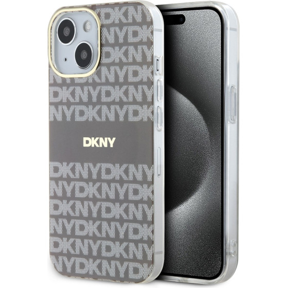 DKNY PC/TPU Repeat Pattern Tonal Stripe Magsafe Case for iPhone 14 Beige - (DKHMP14SHRHSEE)
