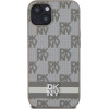 DKNY PU Leather Checkered Pattern and Stripe Case for iPhone 13 Beige - (DKHCP13MPCPTSSE)