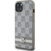 DKNY PU Leather Checkered Pattern and Stripe Case for iPhone 13 Beige - (DKHCP13MPCPTSSE)