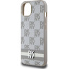 DKNY PU Leather Checkered Pattern and Stripe Case for iPhone 13 Beige - (DKHCP13MPCPTSSE)