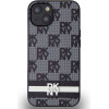 DKNY PU Leather Checkered Pattern and Stripe Case for iPhone 13 Black - (DKHCP13MPCPTSSK)