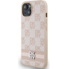 DKNY PU Leather Checkered Pattern and Stripe Case for iPhone 13 Pink - (DKHCP13MPCPTSSP)