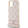 DKNY PU Leather Checkered Pattern and Stripe Case for iPhone 13 Pink - (DKHCP13MPCPTSSP)