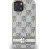 DKNY PU Leather Checkered Pattern and Stripe Case for iPhone 14 Beige - (DKHCP14SPCPTSSE)