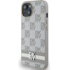 DKNY PU Leather Checkered Pattern and Stripe Case for iPhone 14 Beige - (DKHCP14SPCPTSSE)