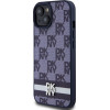 DKNY PU Leather Checkered Pattern and Stripe Case for iPhone 15 Blue - (DKHCP15SPCPTSSB)