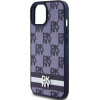 DKNY PU Leather Checkered Pattern and Stripe Case for iPhone 15 Blue - (DKHCP15SPCPTSSB)