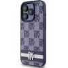 DKNY PU Leather Checkered Pattern and Stripe Case for iPhone 15 Pro Max Blue - (DKHCP15XPCPTSSB)