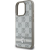 DKNY PU Leather Checkered Pattern and Stripe Case for iPhone 16 Pro Beige - (DKHCP16LPCPTSSE)