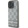 DKNY PU Leather Checkered Pattern and Stripe Case for iPhone 16 Pro Max Beige - (DKHCP16XPCPTSSE)