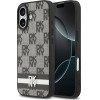 DKNY PU Leather Checkered Pattern and Stripe Case for iPhone 17 Black - (DKHCP17SPCPTSSK)