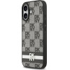 DKNY PU Leather Checkered Pattern and Stripe Case for iPhone 17 Black - (DKHCP17SPCPTSSK)