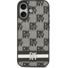 DKNY PU Leather Checkered Pattern and Stripe Case for iPhone 17 Black - (DKHCP17SPCPTSSK)