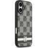 DKNY PU Leather Checkered Pattern and Stripe Case for iPhone 17 Black - (DKHCP17SPCPTSSK)