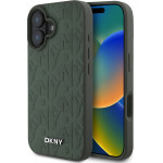 DKNY PU Leather Grid Pattern Magsafe Case for iPhone 16 Green - (DKHMP16SPSGPHMN)